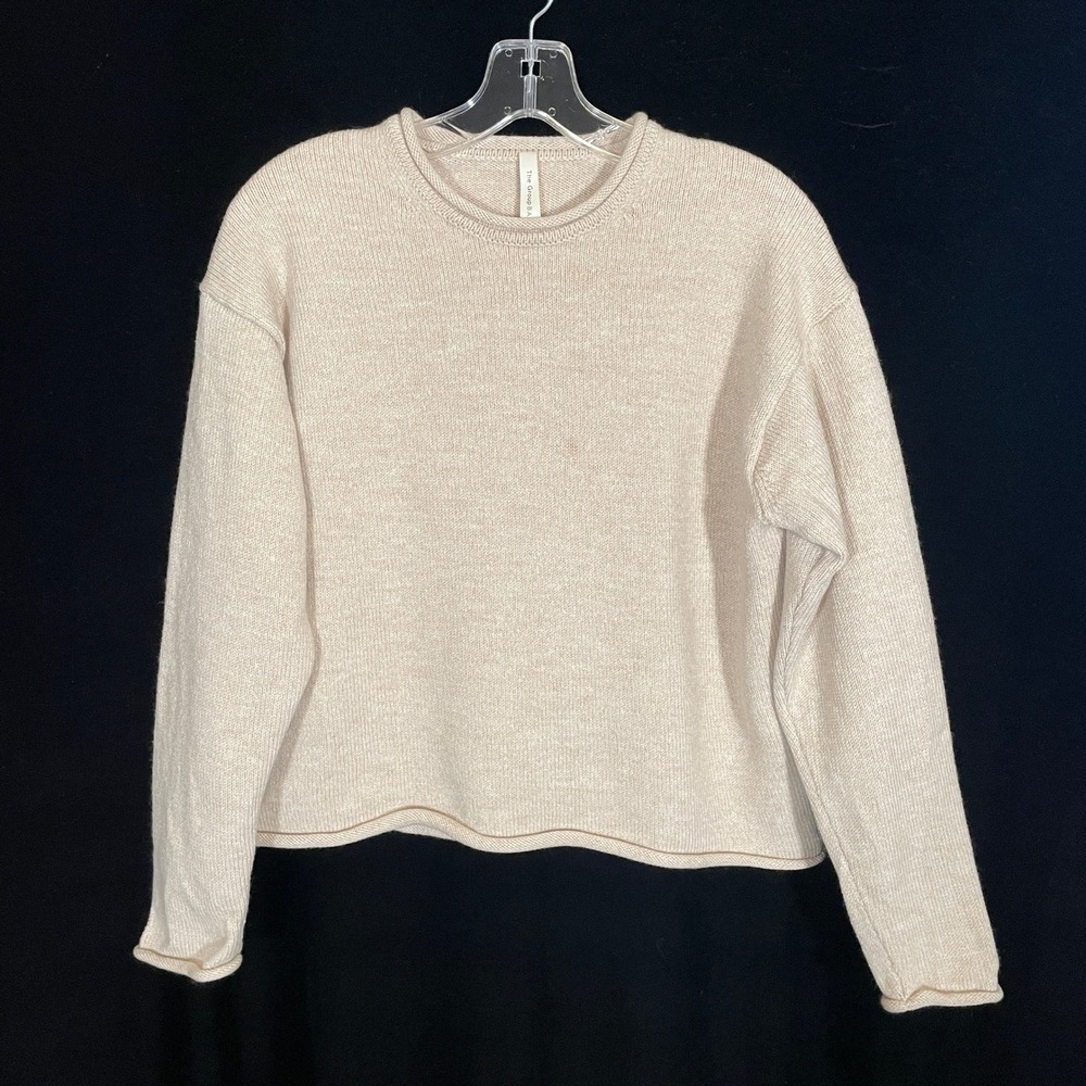 The Group Babaton Aritzia Sweater Merino Wool Beige Minimalist Neutral Boxy S